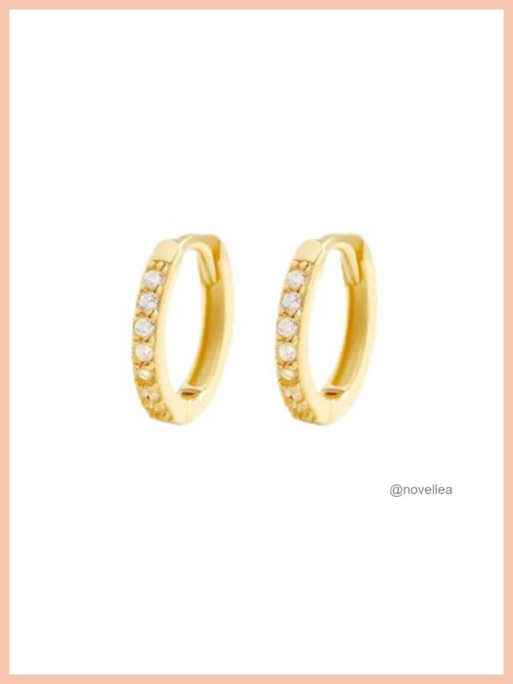 Pave CZ Huggie Hoop Earrings 18k Gold Plated for Women